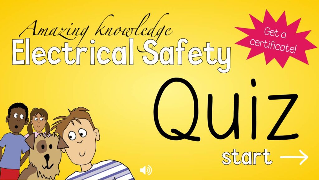 Thumbnail graphic for electrical safety quiz.