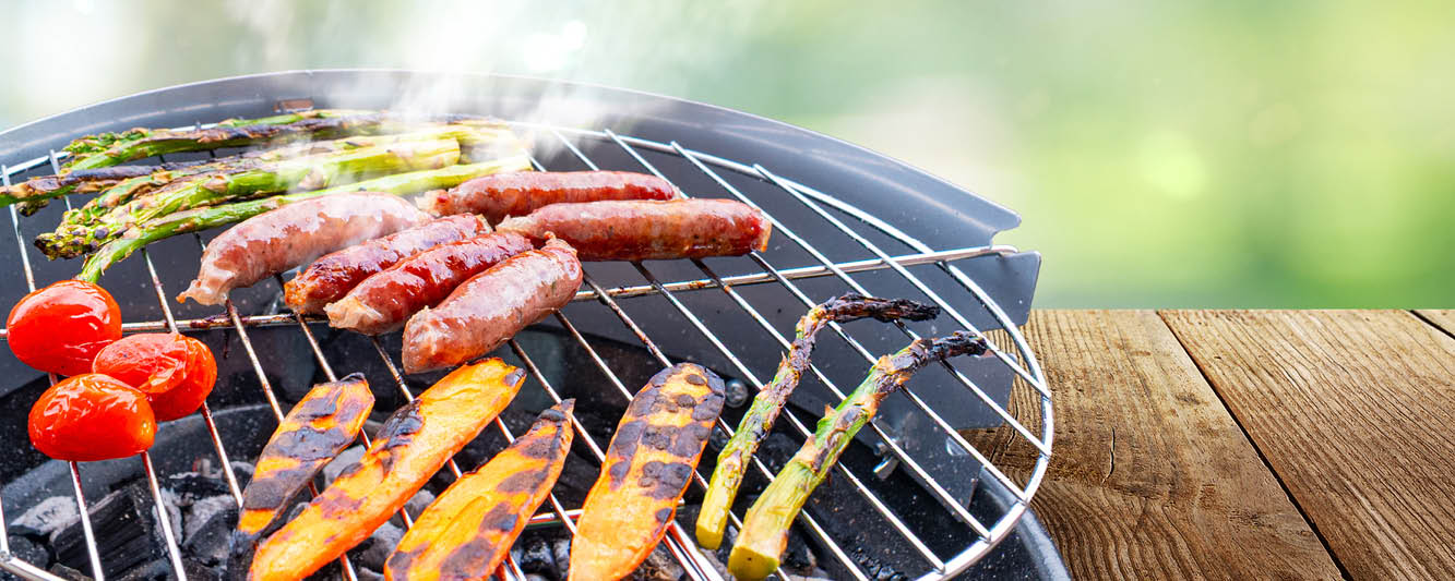 Food cooking on the grill.