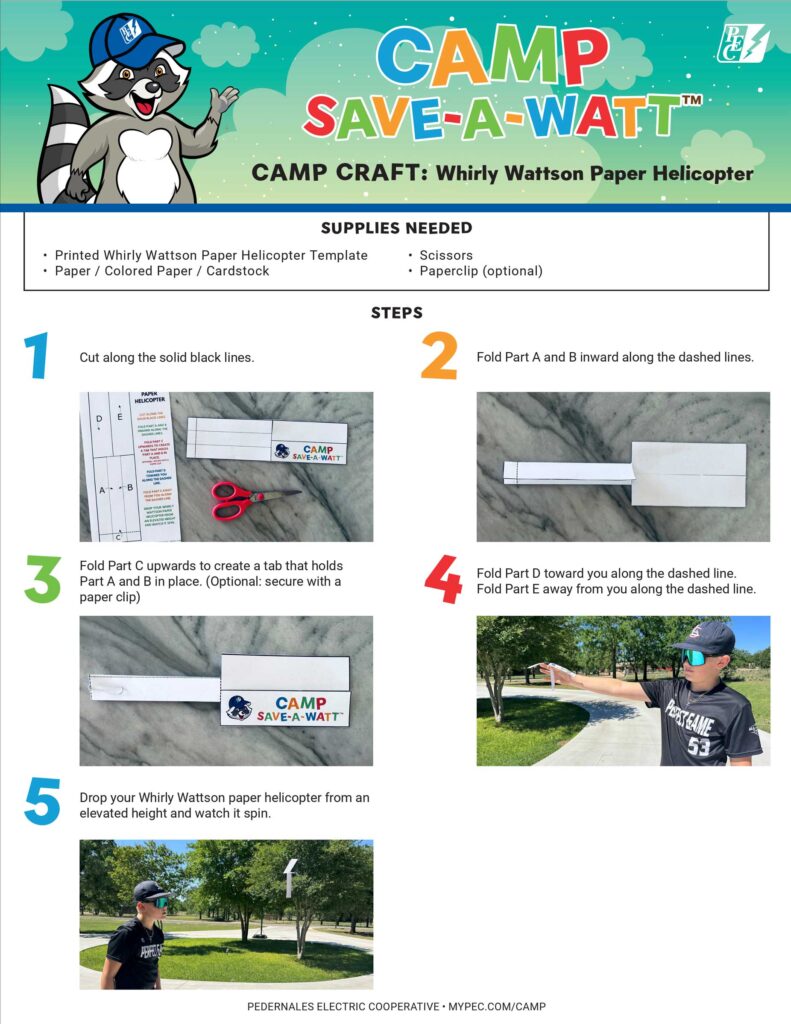Graphic of whirly paper helicopter