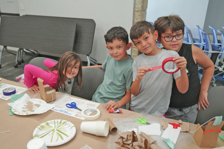 Kids working on crafts