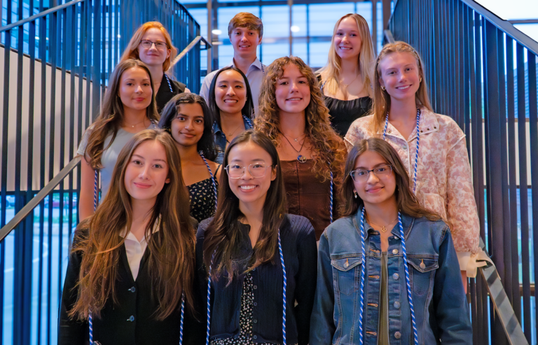 Photo of scholarship recipients standing on stairs