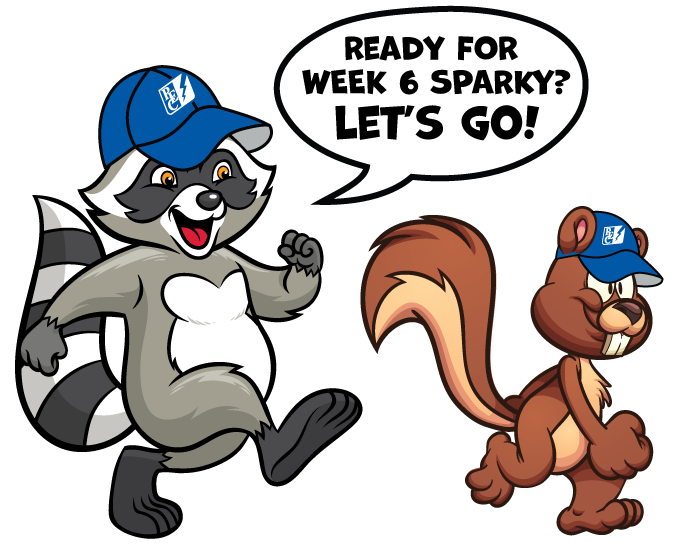 Illustration of Wattson Racoon and Sparky the Chipmonk