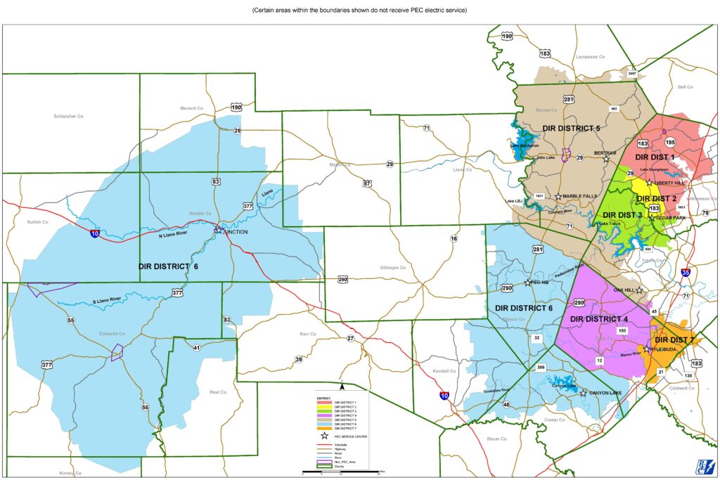 PEC director district boundaries map