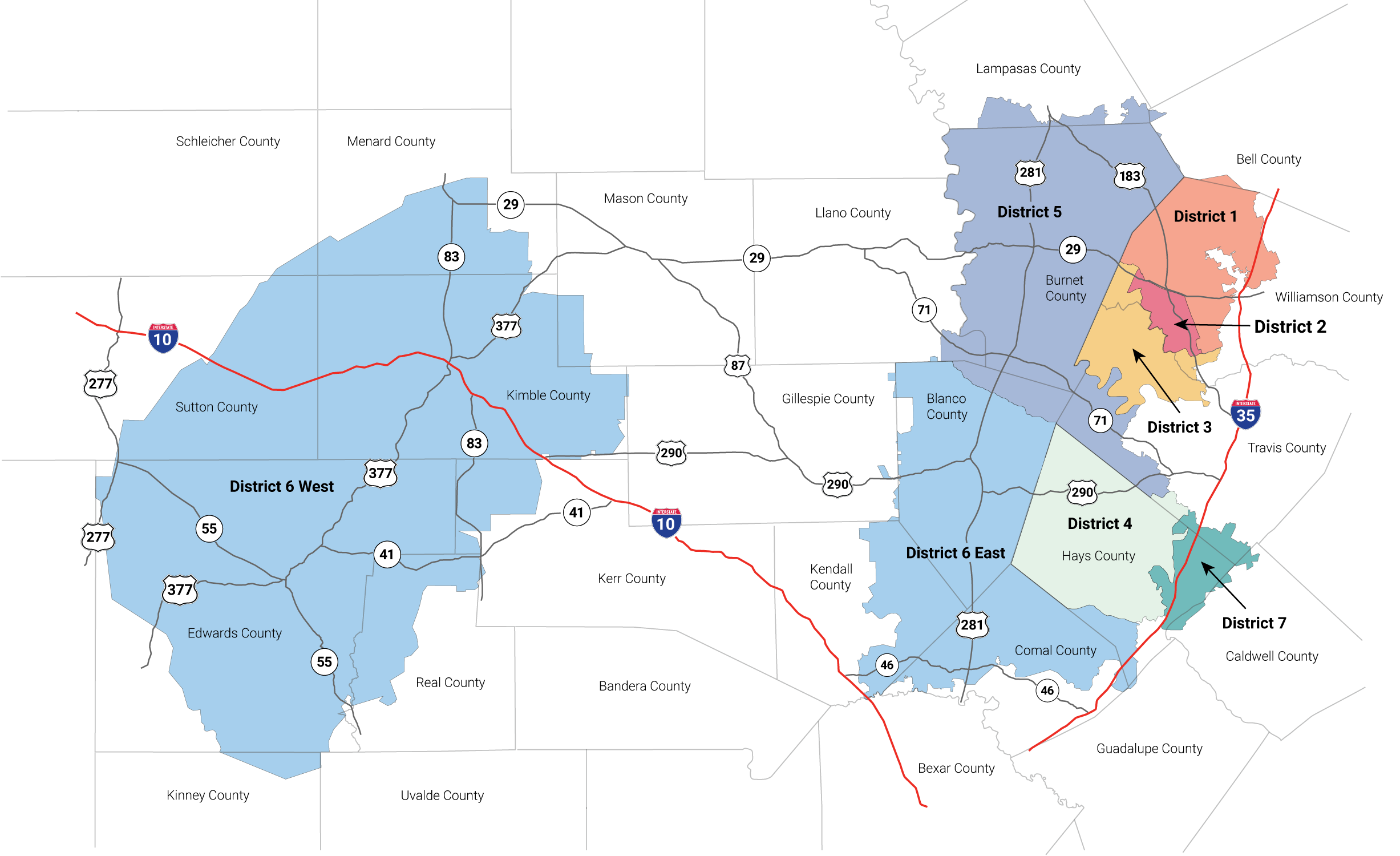 Map of PEC's voting districts
