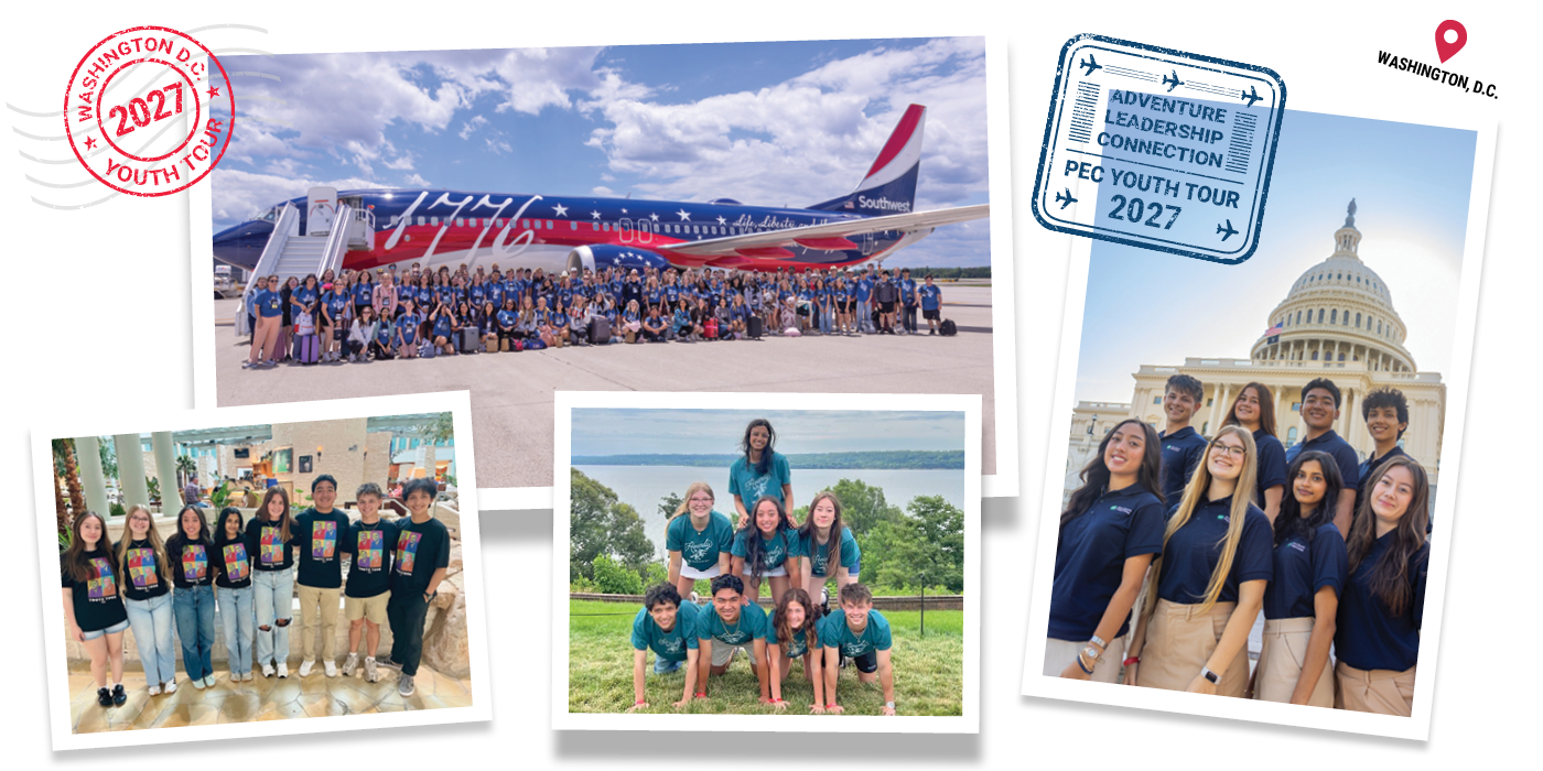 Collage of photos of PEC's Youth Tour 2026